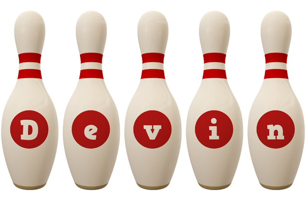 Devin bowling-pin logo