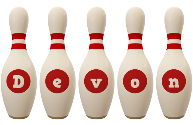 Devon bowling-pin logo