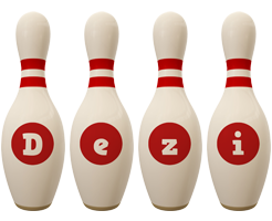 Dezi bowling-pin logo