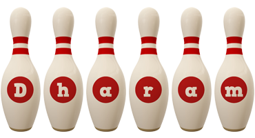 Dharam bowling-pin logo