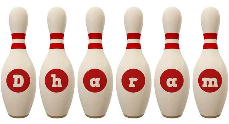 Dharam bowling-pin logo