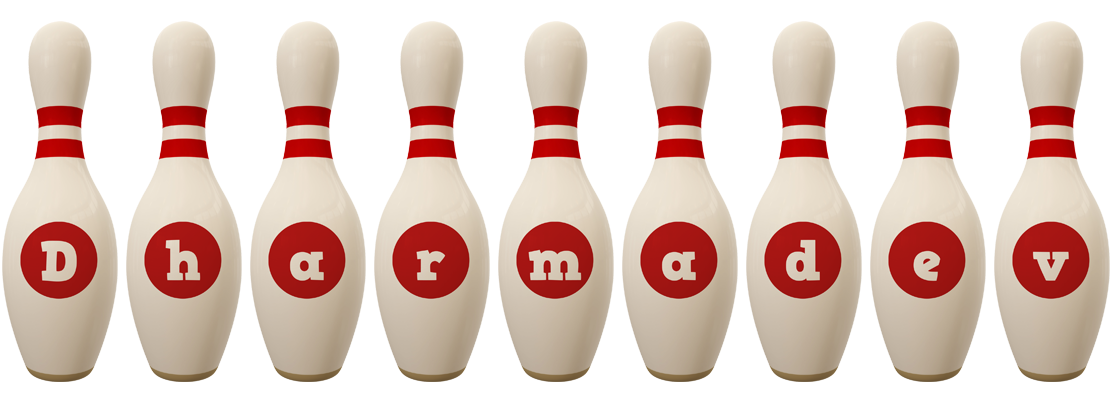 Dharmadev bowling-pin logo
