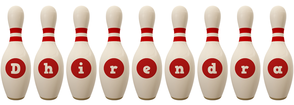 Dhirendra bowling-pin logo