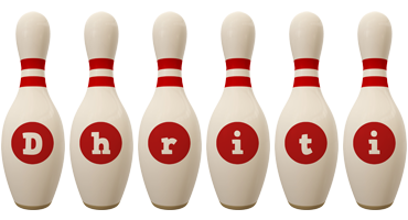 Dhriti bowling-pin logo