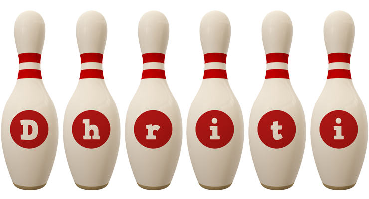 Dhriti bowling-pin logo