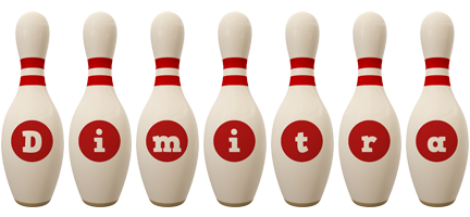 Dimitra bowling-pin logo