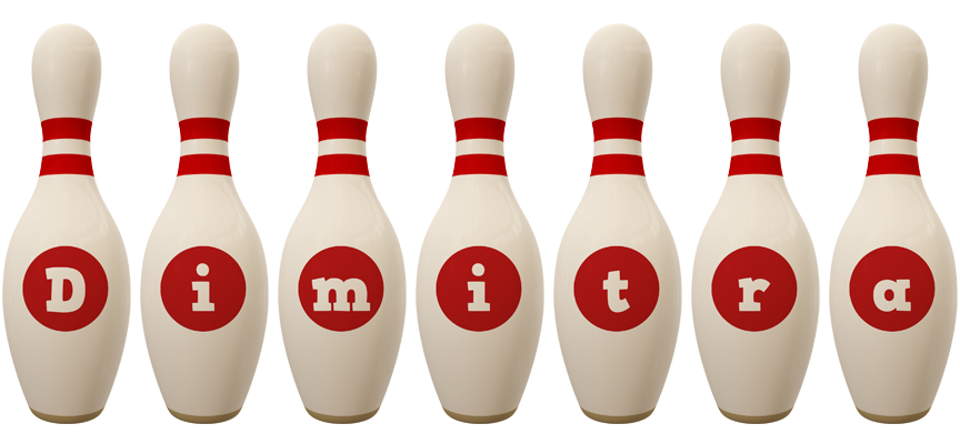 Dimitra bowling-pin logo