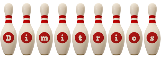 Dimitrios bowling-pin logo