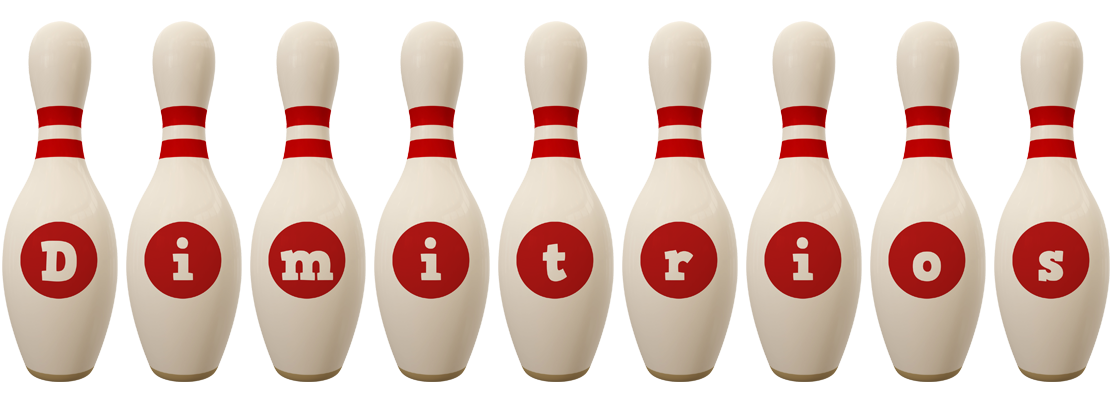 Dimitrios bowling-pin logo
