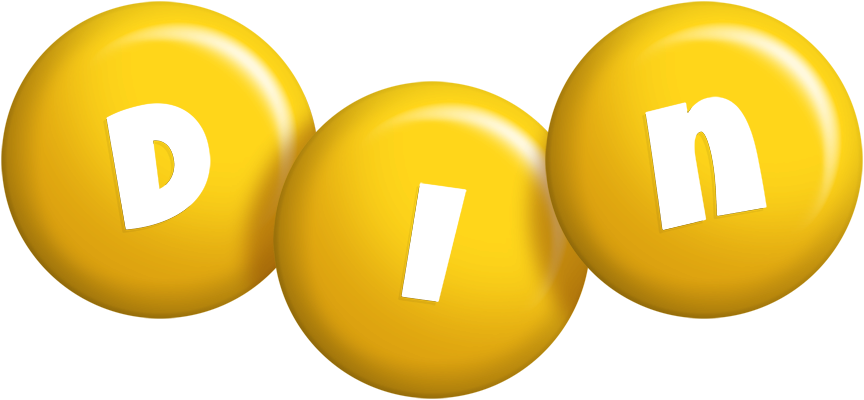 Din candy-yellow logo