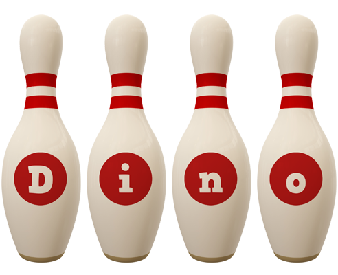 Dino bowling-pin logo