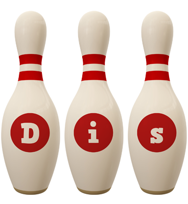 Dis bowling-pin logo