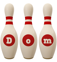 Dom bowling-pin logo