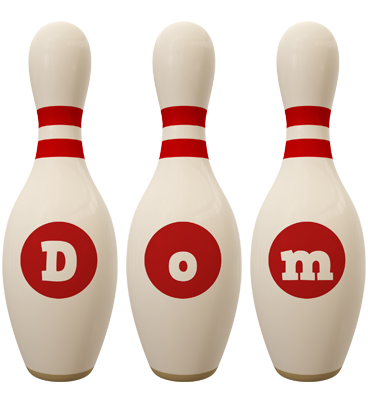 Dom bowling-pin logo