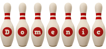 Domenic bowling-pin logo