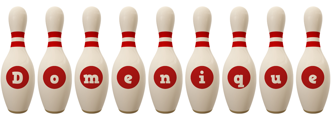 Domenique bowling-pin logo