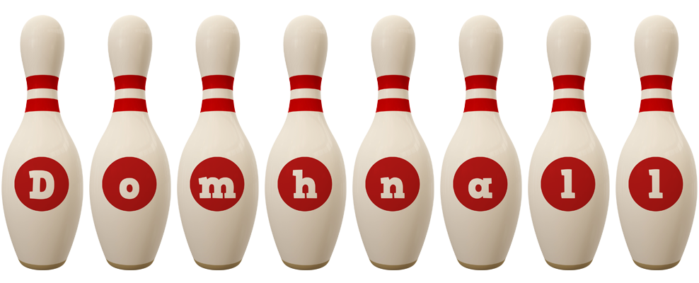 Domhnall bowling-pin logo