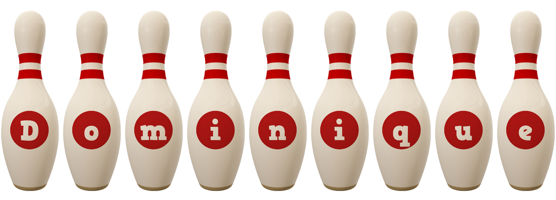 Dominique bowling-pin logo