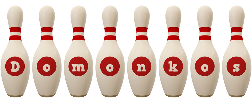 Domonkos bowling-pin logo