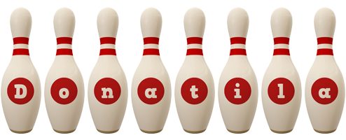 Donatila bowling-pin logo