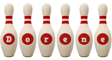 Dorene bowling-pin logo