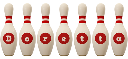 Doretta bowling-pin logo