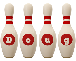 Doug bowling-pin logo