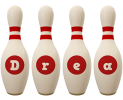 Drea bowling-pin logo