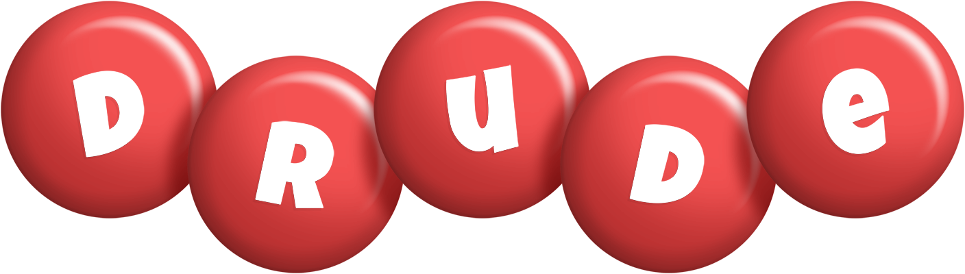 Drude candy-red logo