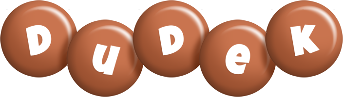 Dudek candy-brown logo