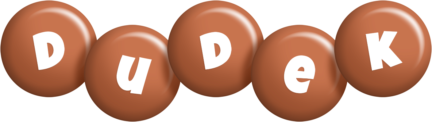 Dudek candy-brown logo