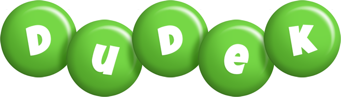 Dudek candy-green logo