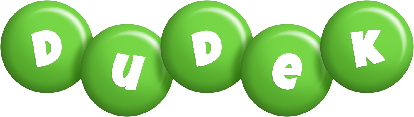 Dudek candy-green logo