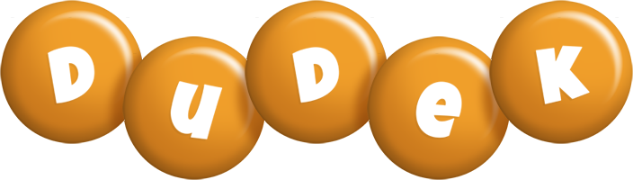 Dudek candy-orange logo