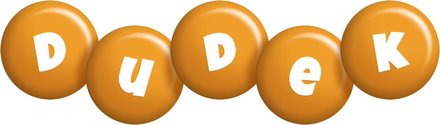 Dudek candy-orange logo