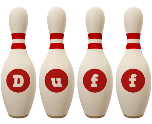 Duff bowling-pin logo