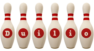 Duilio bowling-pin logo