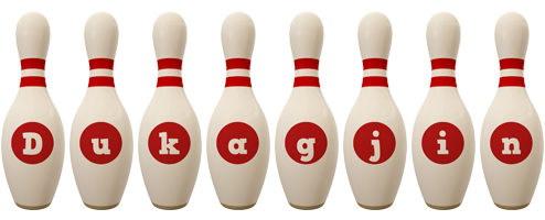 Dukagjin bowling-pin logo