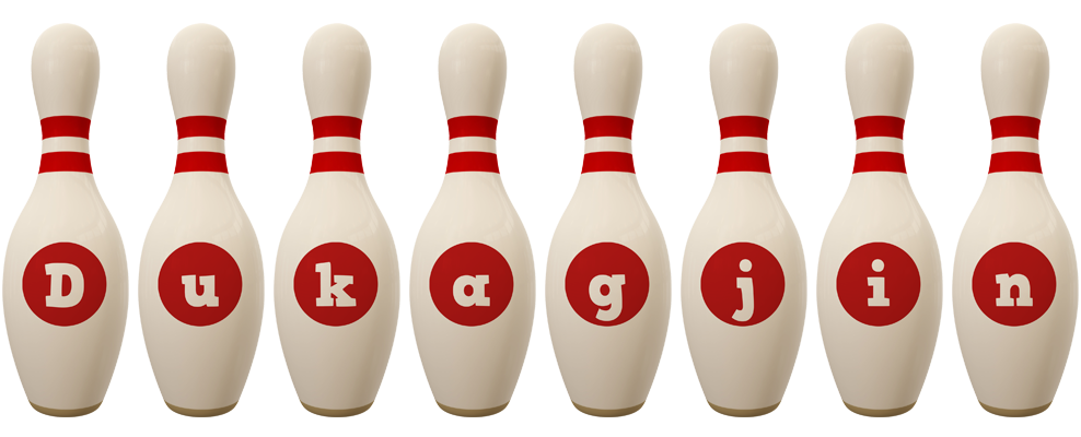Dukagjin bowling-pin logo