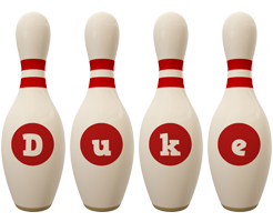 Duke bowling-pin logo