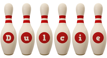 Dulcie bowling-pin logo