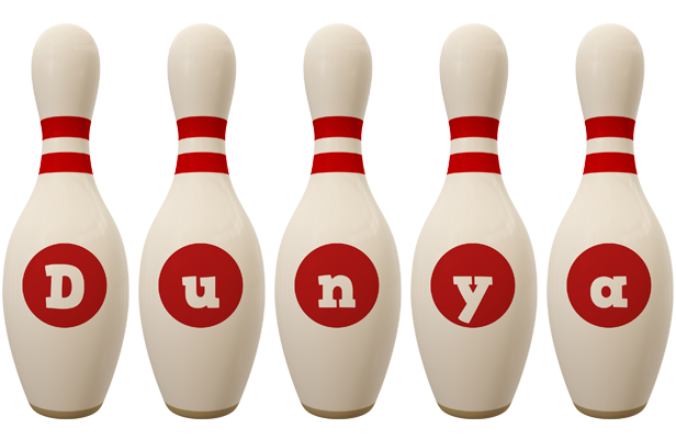 Dunya bowling-pin logo