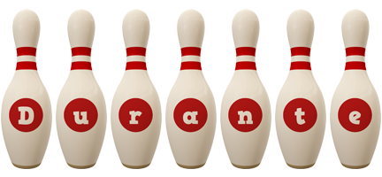 Durante bowling-pin logo