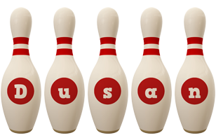 Dusan bowling-pin logo