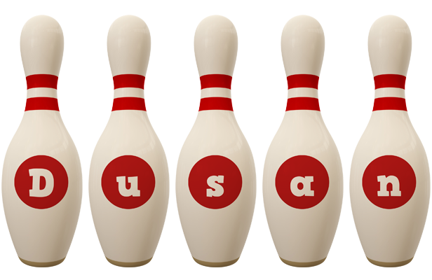 Dusan bowling-pin logo