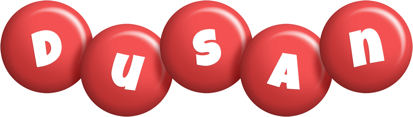 Dusan candy-red logo