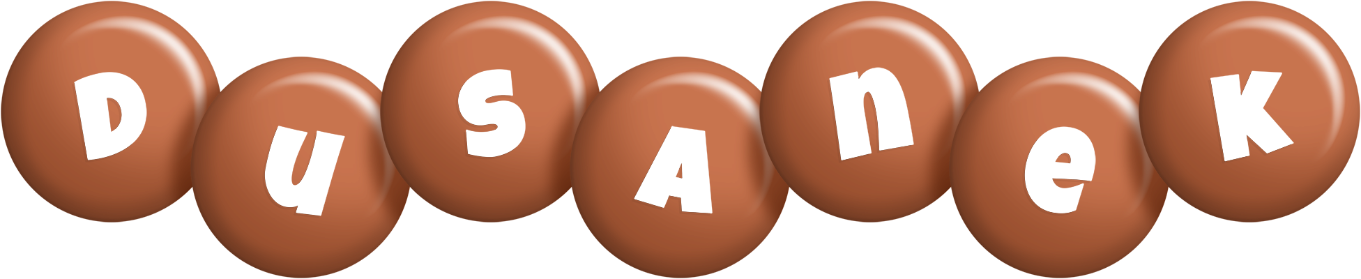 Dusanek candy-brown logo