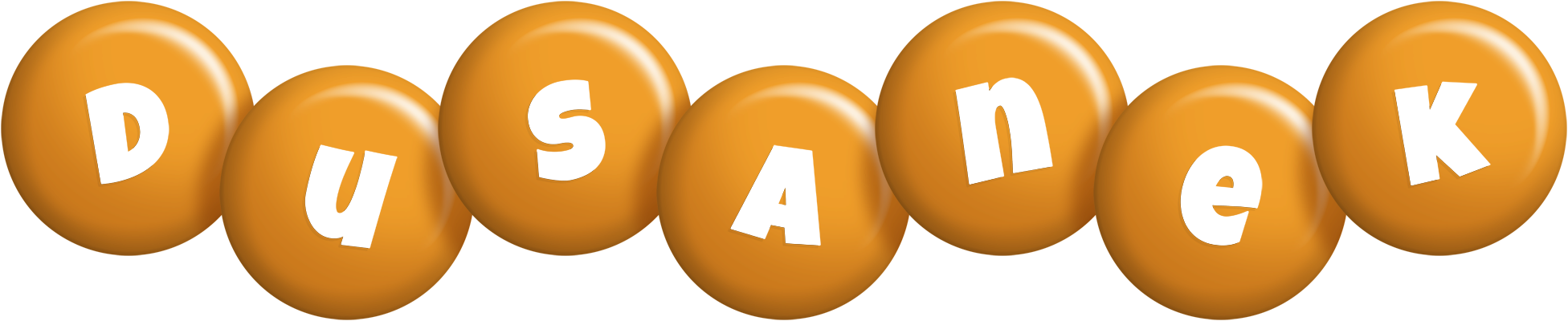 Dusanek candy-orange logo