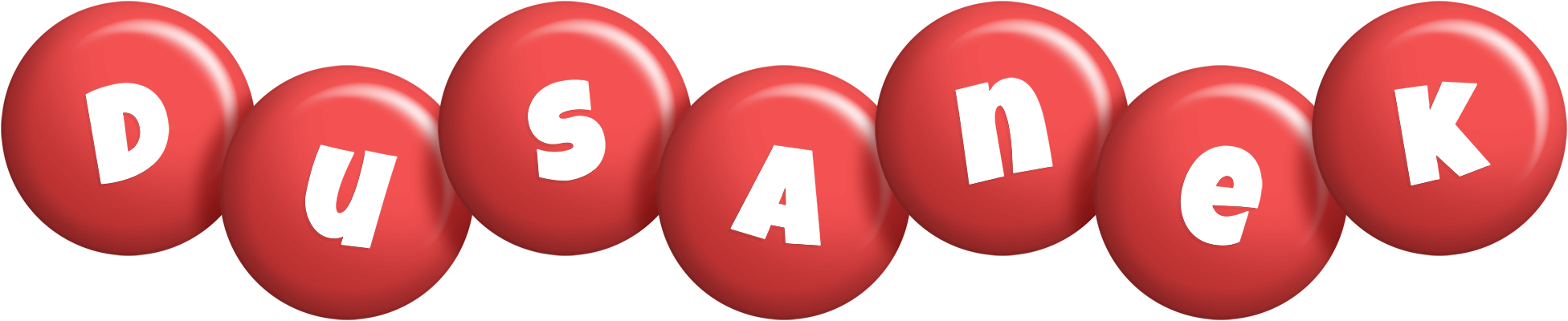 Dusanek candy-red logo