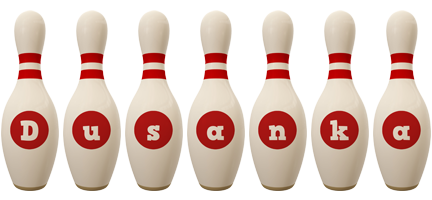 Dusanka bowling-pin logo